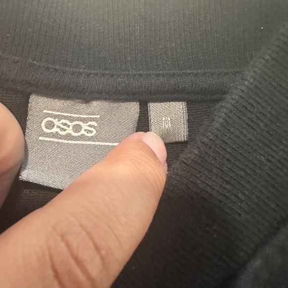 ASOS Black Jersey Bomber Jacket Size Medium - Picture 9 of 11